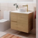 FIENZA 75S EDGE WALL HUNG CABINET ONLY 750 LEFT/RIGHT HAND DRAWERS SCANDI OAK