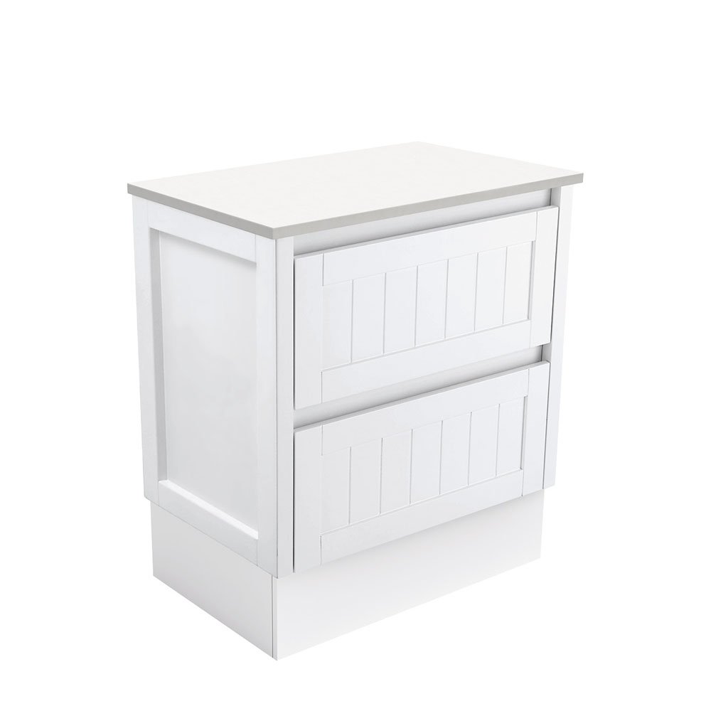 FIENZA 75TK HAMPTON CABINET ON KICKBOARD 750 SATIN WHITE