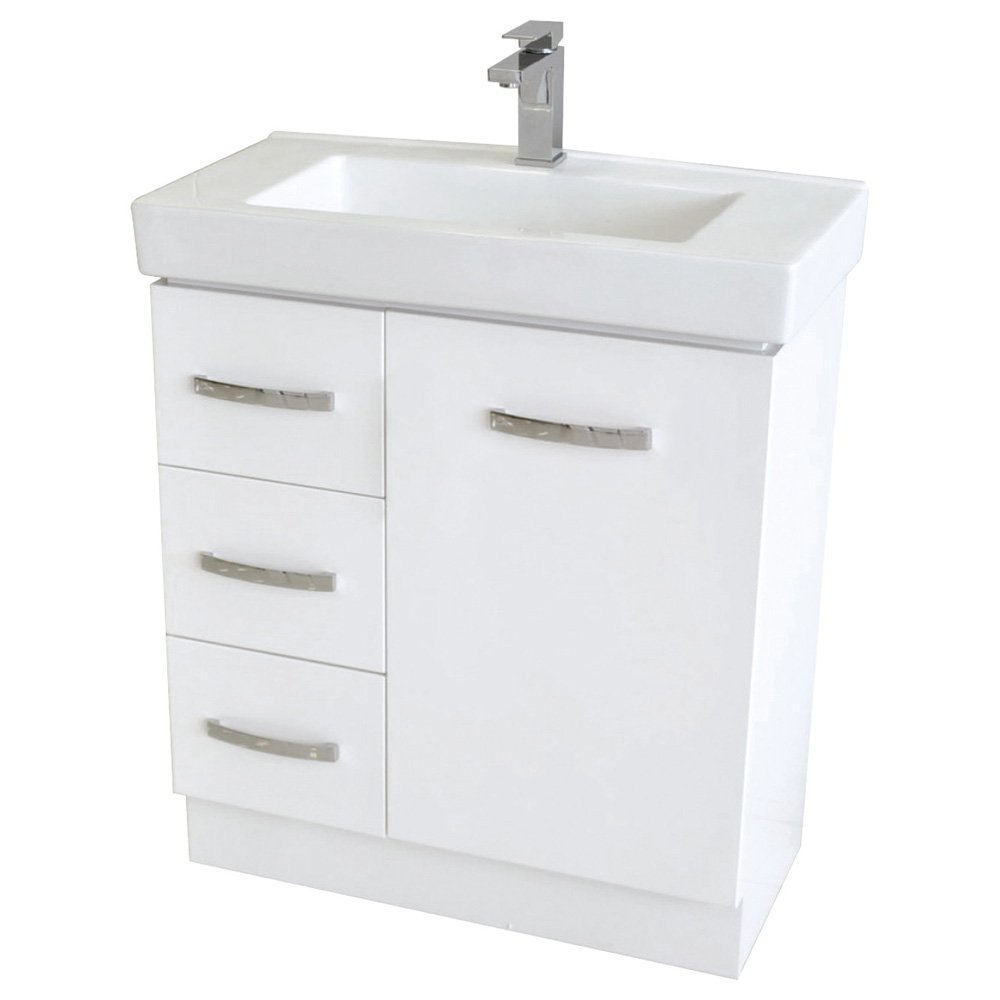 FIENZA 75VKW REGENT SLIM VANITY ON KICKBOARD 750 GLOSS WHITE