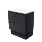 FIENZA 75ZBK FINGERPULL CABINET ON KICKBOARD 750 LEFT/RIGHT HAND DRAWERS SATIN BLACK