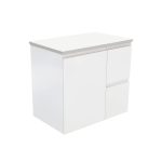 FIENZA 75Z FINGERPULL WALL HUNG CABINET 750 LEFT/RIGHT HAND DRAWERS SATIN WHITE