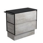 FIENZA 90BXFTK AMATO CABINET ON KICKBOARD 900 INDUSTRIAL WITH MATTE BLACK FRAME AND TOWEL RAIL