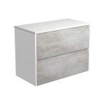 FIENZA 90BXW AMATO WALL HUNG VANITY 900 INDUSTRIAL WITH SATIN WHITE PANELS