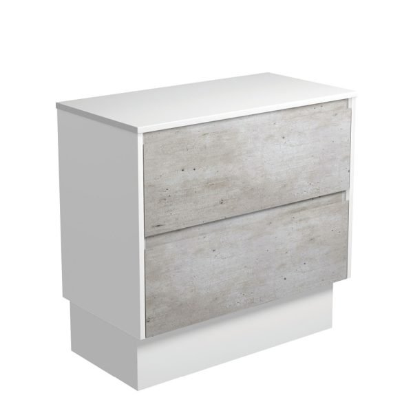 FIENZA 90BXWK AMATO CABINET ON KICKBOARD 900 INDUSTRIAL WITH SATIN WHITE PANELS