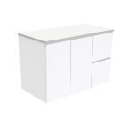 FIENZA 90F FINGERPULL WALL HUNG CABINET ONLY 900 LEFT/RIGHT HAND DRAWERS GLOSS WHITE