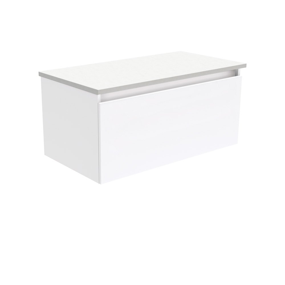 FIENZA 90H MANU WALL HUNG CABINET 900 GLOSS WHITE