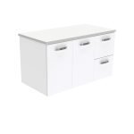 FIENZA 90J UNICAB WALL HUNG CABINET 900 LEFT/RIGHT HAND DRAWERS GLOSS WHITE