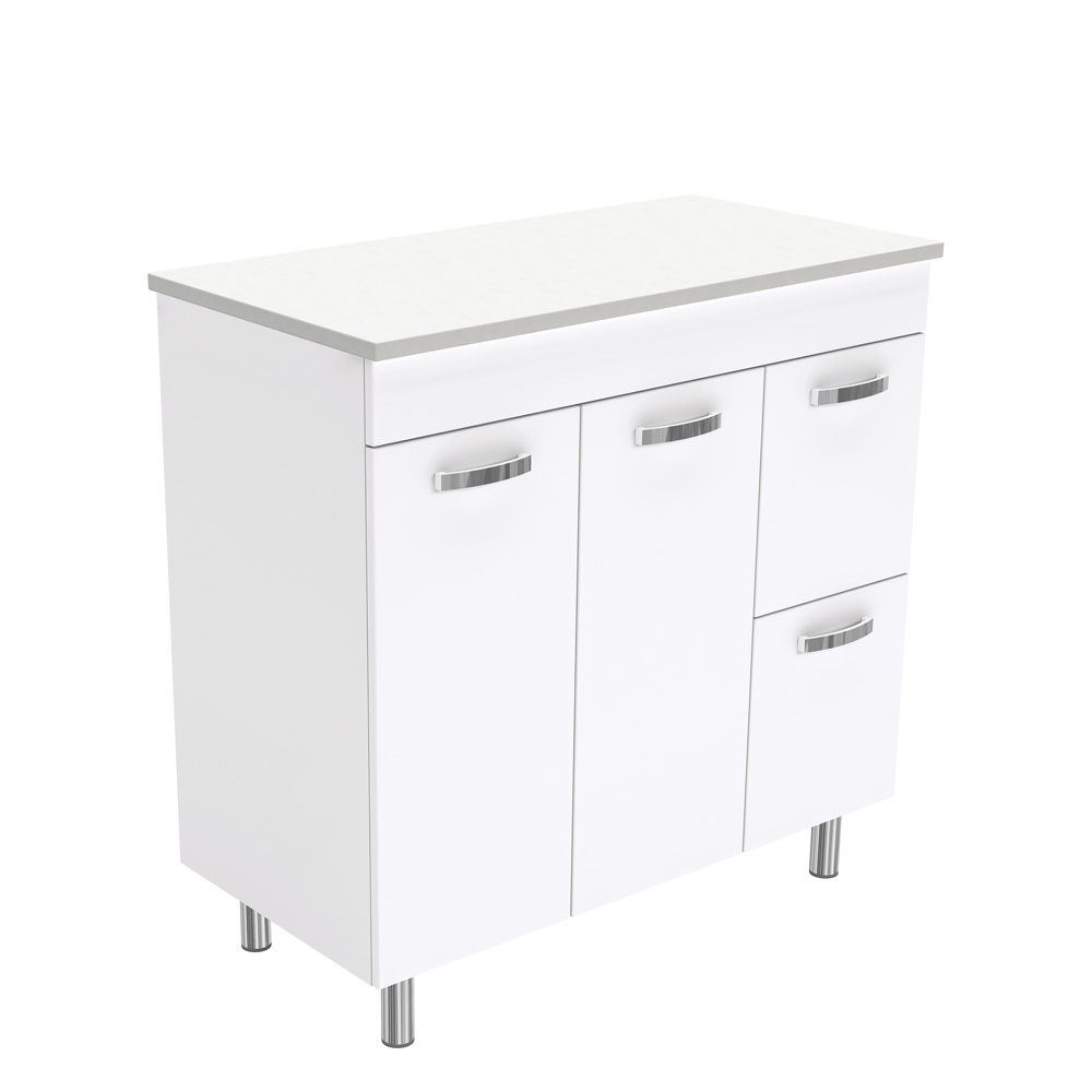FIENZA 90NLW UNICAB CABINET ON LEGS 900 LEFT/RIGHT HAND DRAWERS GLOSS WHITE