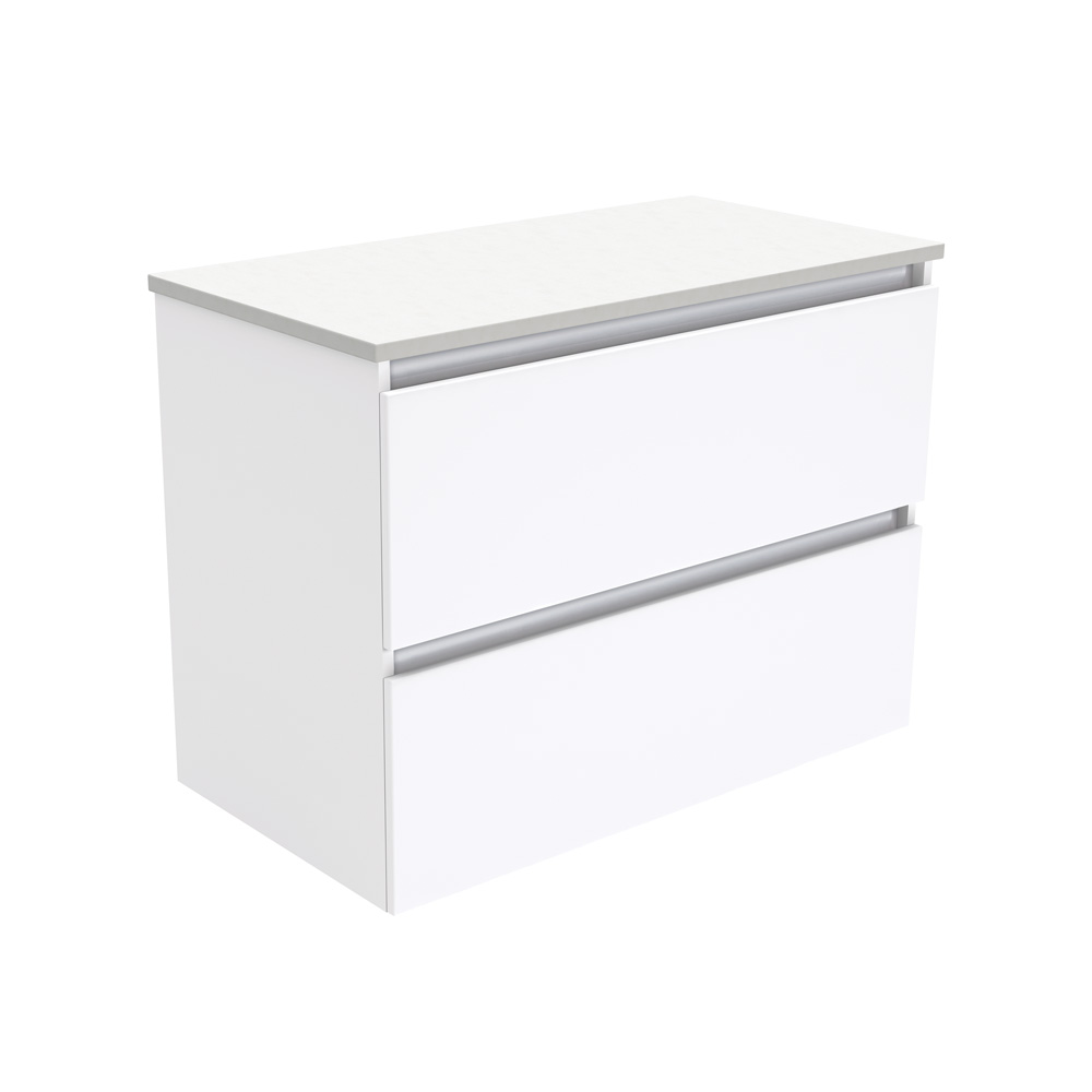 FIENZA 90Q QUEST WALL HUNG CABINET 900 GLOSS WHITE