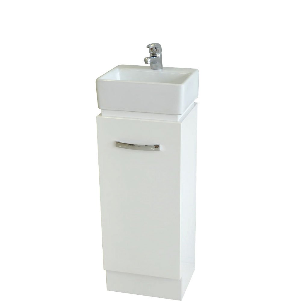 FIENZA APOLLO-MINI APOLLO MINI ENSUITE VANITY ON KICKBOARD 450 GLOSS WHITE