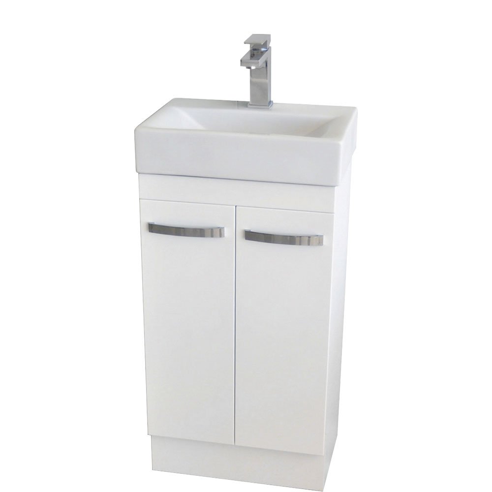 FIENZA MINIME-SET MINI ME ENSUITE VANITY ON KICKBOARD 450 GLOSS WHITE