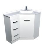 FIENZA PC9060 CORNER CABINET ON KICKBOARD 9060 GLOSS WHITE