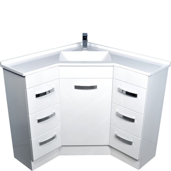 FIENZA PC9090 CORNER CABINET ON KICKBOARD 9090 GLOSS WHITE