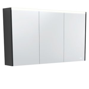 FIENZA PSC1200B-LED MIRROR CABINET LED 1200 WITH SIDE PANELS SATIN BLACK