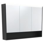 FIENZA PSC1200SB-LED MIRROR CABINET LED 1200 WITH DISPLAY SHELF SATIN BLACK