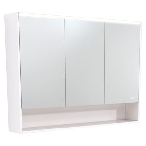 FIENZA PSC1200SW-LED MIRROR CABINET LED 1200 WITH DISPLAY SHELF GLOSS WHITE