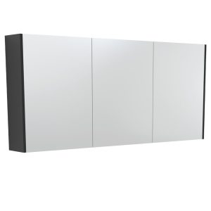 FIENZA PSC1500B MIRROR CABINET 1500 WITH SIDE PANELS SATIN BLACK