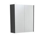 FIENZA PSC600B MIRROR CABINET 600 WITH SIDE PANELS SATIN BLACK