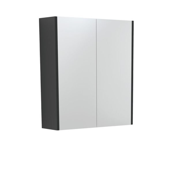 FIENZA PSC600B MIRROR CABINET 600 WITH SIDE PANELS SATIN BLACK
