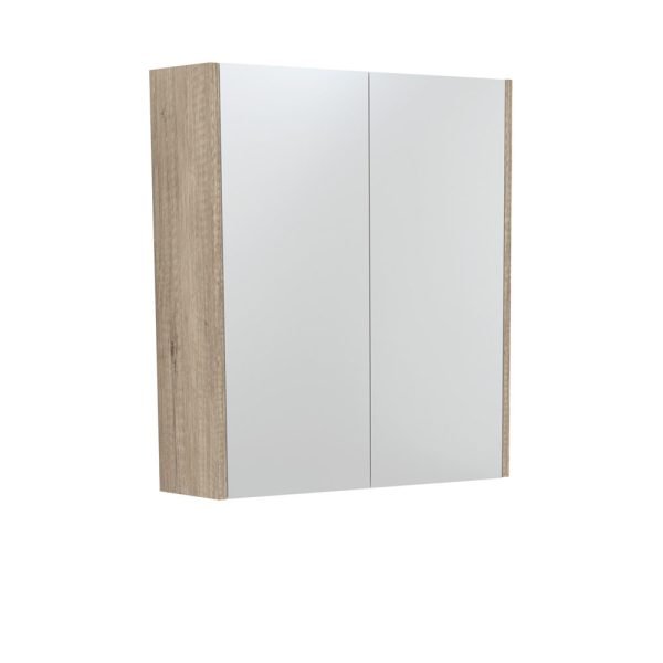 FIENZA PSC600S MIRROR CABINET 600 WITH SIDE PANELS SCANDI OAK