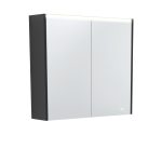 FIENZA PSC750B-LED MIRROR CABINET LED 750 WITH SIDE PANELS SATIN BLACK