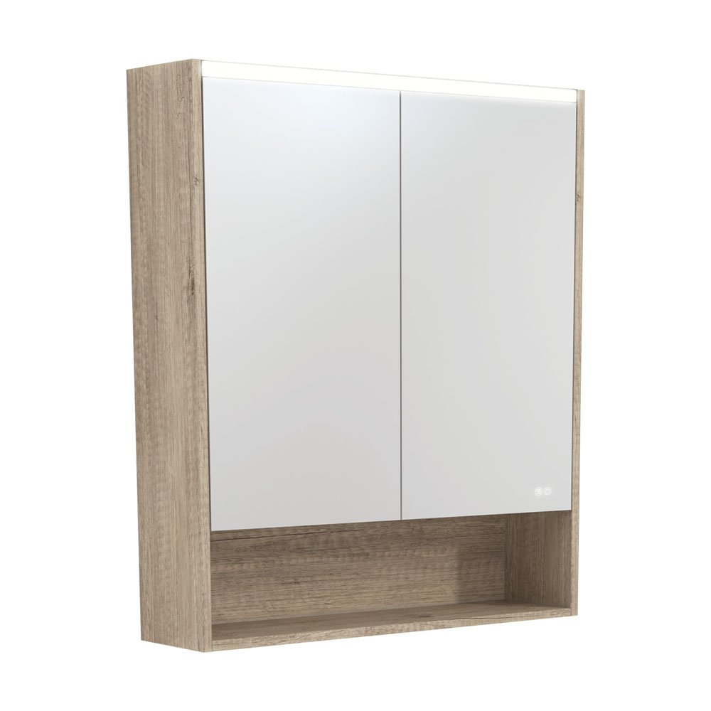 FIENZA PSC750SS-LED MIRROR CABINET LED 750 WTIH DISPLAY SHELF SCANDI OAK