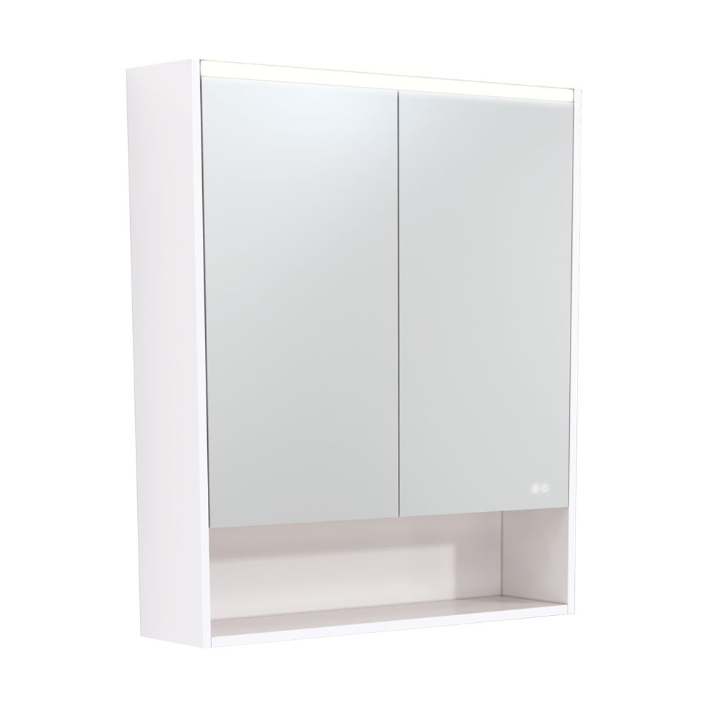 FIENZA PSC750SW-LED MIRROR CABINET LED 750 WITH DISPLAY SHELF GLOSS WHITE