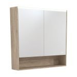 FIENZA PSC900SS-LED MIRROR CABINET LED 900 WITH DISPLAY SHELF SCANDI OAK