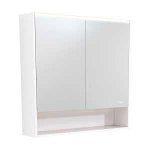 FIENZA PSC900SW-LED MIRROR CABINET LED 900 WITH DISPLAY SHELF GLOSS WHITE