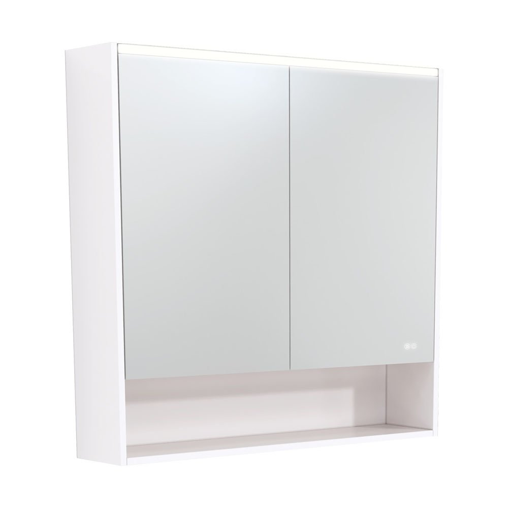 FIENZA PSC900SW-LED MIRROR CABINET LED 900 WITH DISPLAY SHELF GLOSS WHITE