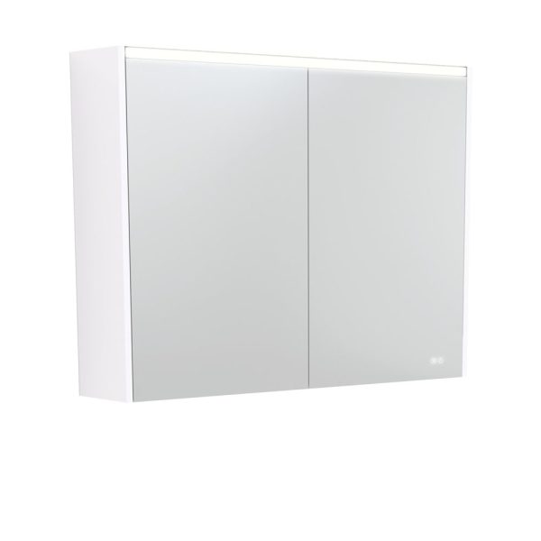 FIENZA PSC900W-LED MIRROR CABINET LED 900 WITH SIDE PANELS GLOSS WHITE