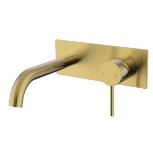 ACL HYB88-602BG HALI WALL BASIN MIXER WITH SPOUT BRUSHED GOLD