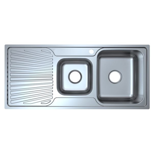 ACL P0010848-2RHB OTUS 1 & 1/2 KITCHEN SINK WITH SINGLE DRAINER RIGHT HAND BOWL STAINLESS STEEL