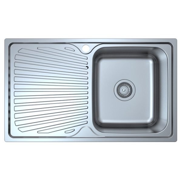 ACL P008048-2RHB OTUS SINGLE SINK WITH SINGLE DRAINER RIGHT HAND BOWL STAINLESS STEEL