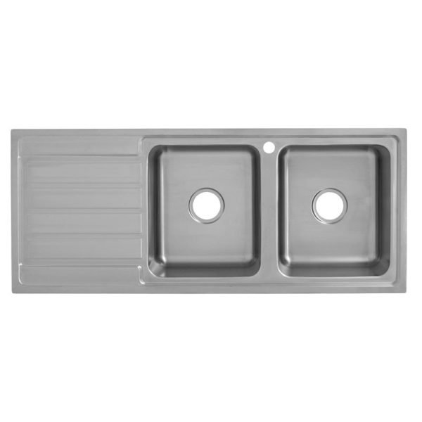 ACL P5355N-RHB SETO DOUBLE SINK WITH SINGLE DRAINER RIGHT HAND BOWL STAINLESS STEEL