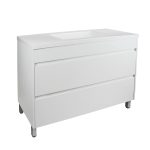 POSEIDON MW1246LG QUBIST MDF FLOOR STANDING VANITY DOUBLE DRAWERS 1190*830*460MM CABINET ONLY MATTE WHITE