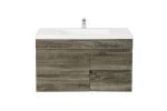 POSEIDON B74RW-DG BERGE MDF WALL HUNG VANITY RIGHT SIDE DRAWERS 740*500*450MM DARK GREY