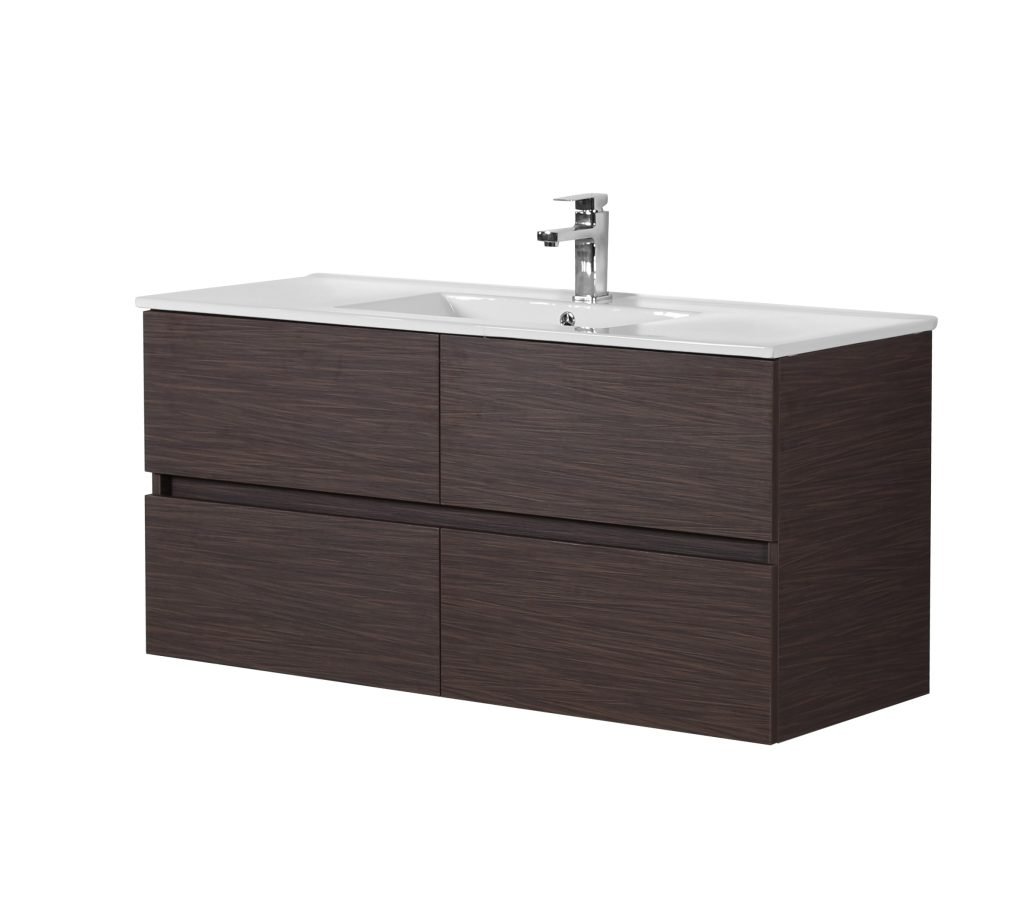 POSEIDON WAL1500-WH STELLA WALL HUNG VANITY 1500*560*460MM CABINET ONLY WALNUT