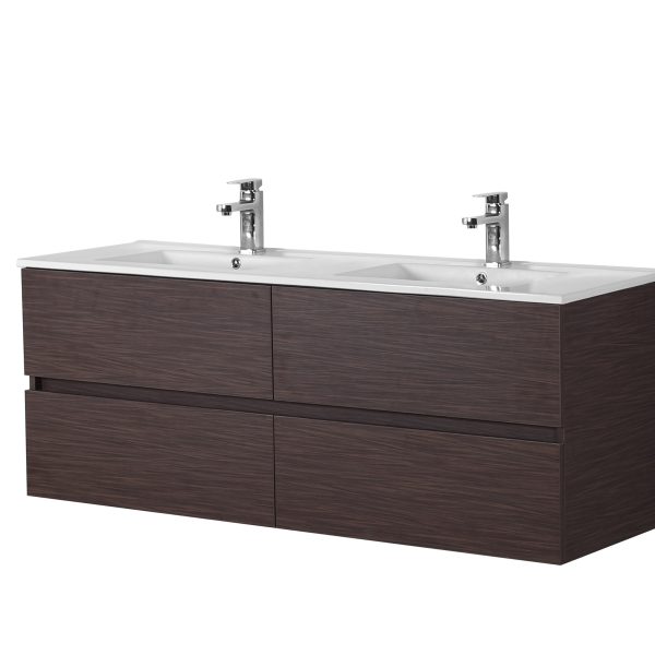 POSEIDON WAL1550-WH STELLA WALL HUNG VANITY 1500*560*460MM CABINET ONLY FOR DOUBLE BOWL WALNUT
