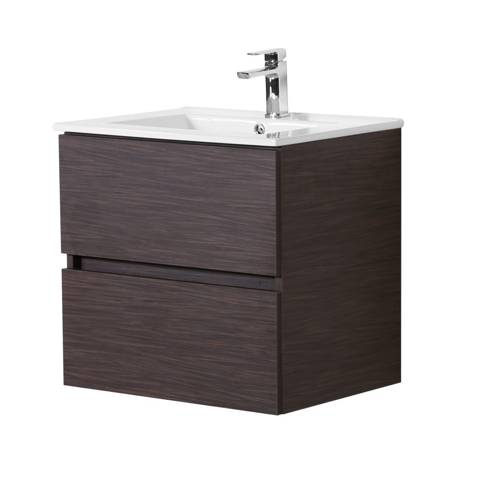 POSEIDON WAL600-WH STELLA WALL HUNG VANITY 600*560*460MM CABINET ONLY WALNUT