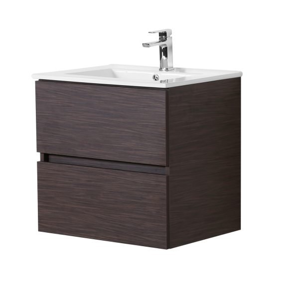 POSEIDON WAL600-WH STELLA WALL HUNG VANITY 600*560*460MM CABINET ONLY WALNUT