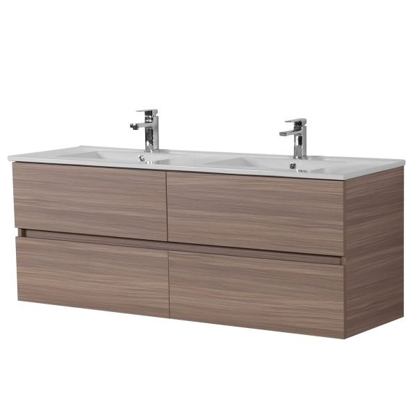 POSEIDON OAK1220-WH STELLA WALL HUNG VANITY 1200*560*460MM CABINET ONLY FOR DOUBLE BOWL OAK