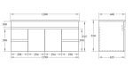 POSEIDON EV94RWH-OAK EVIE PVC WALL HUNG VANITY RIGHT SIDE DRAWERS 900*555*460MM CABINET ONLY OAK