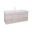 POSEIDON EV94RWH-OAK EVIE PVC WALL HUNG VANITY RIGHT SIDE DRAWERS 900*555*460MM CABINET ONLY OAK