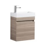 POSEIDON EV42WH-OAK-PT EVIE SLIM WALL HUNG VANITY 450*480*250MM CABINET WITH POLY TOP OAK