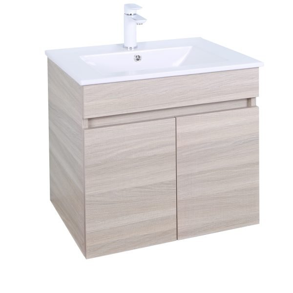 POSEIDON EV64WH-OAK EVIE PVC WALL HUNG VANITY 600*555*460MM CABINET ONLY OAK