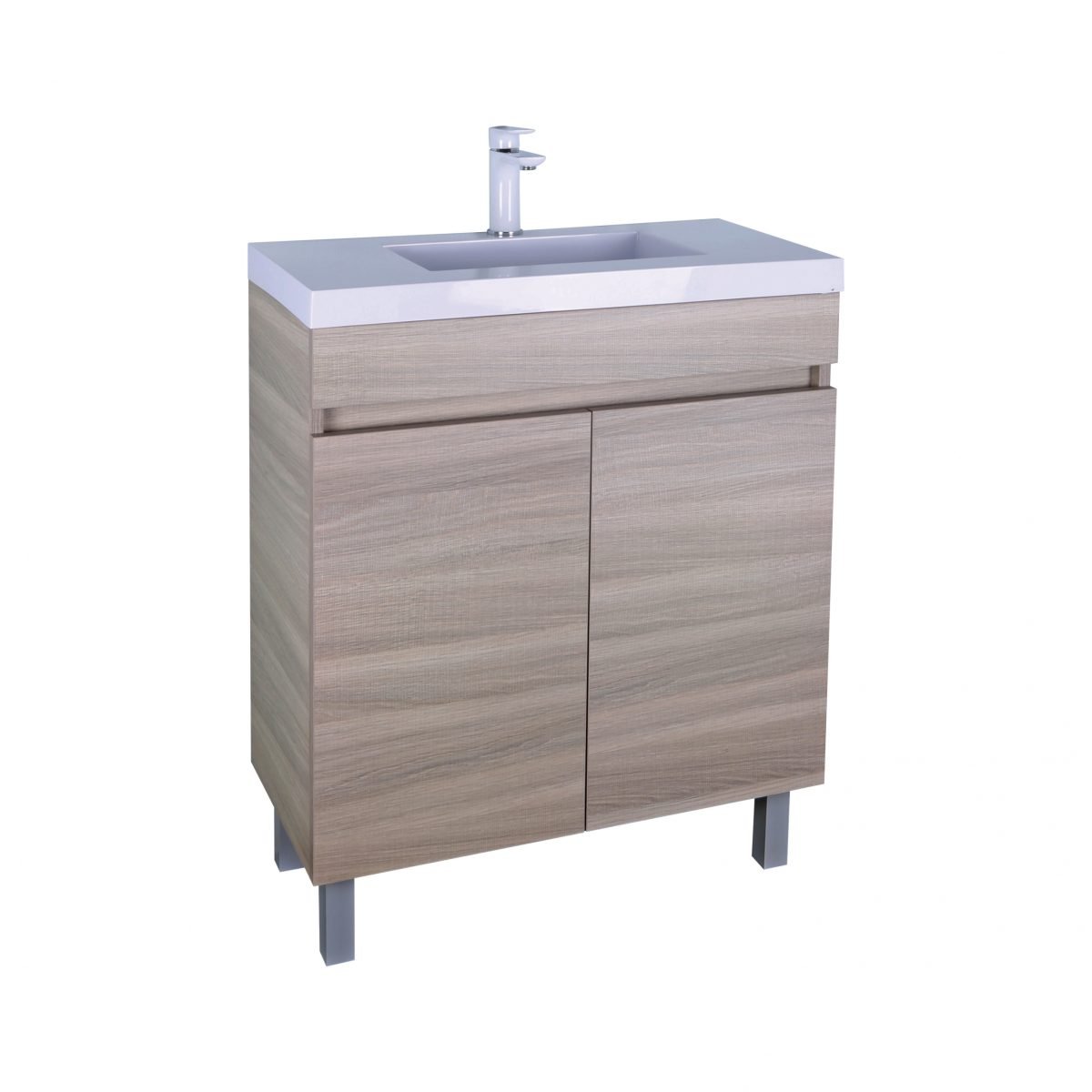 POSEIDON EV73L-OAK EVIE SLIM PVC FLOOR STANDING VANITY 750*860*360MM CABINET ONLY OAK