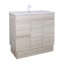 POSEIDON EV93LL-OAK EVIE SLIM PVC FLOOR STANDING VANITY LEFT SIDE DRAWERS 900*860*360MM CABINET ONLY OAK