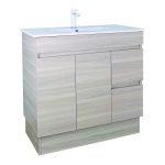 POSEIDON EV93RL-OAK EVIE SLIM PVC FLOOR STANDING VANITY RIGHT SIDE DRAWERS 900*860*360MM CABINET ONLY OAK