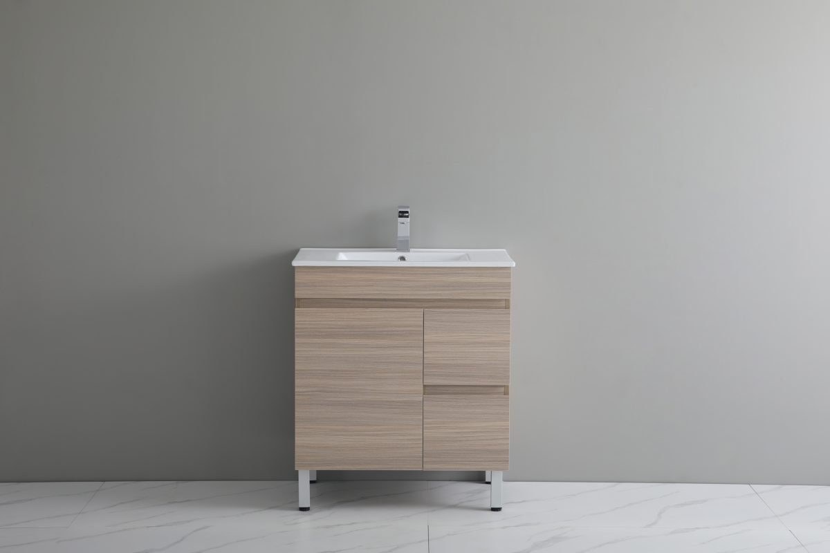 POSEIDON OAK750R-LG STELLA FLOOR STANDING VANITY RIGHT SIDE DRAWERS 750*860*460MM CABINET ONLY NATURAL OAK